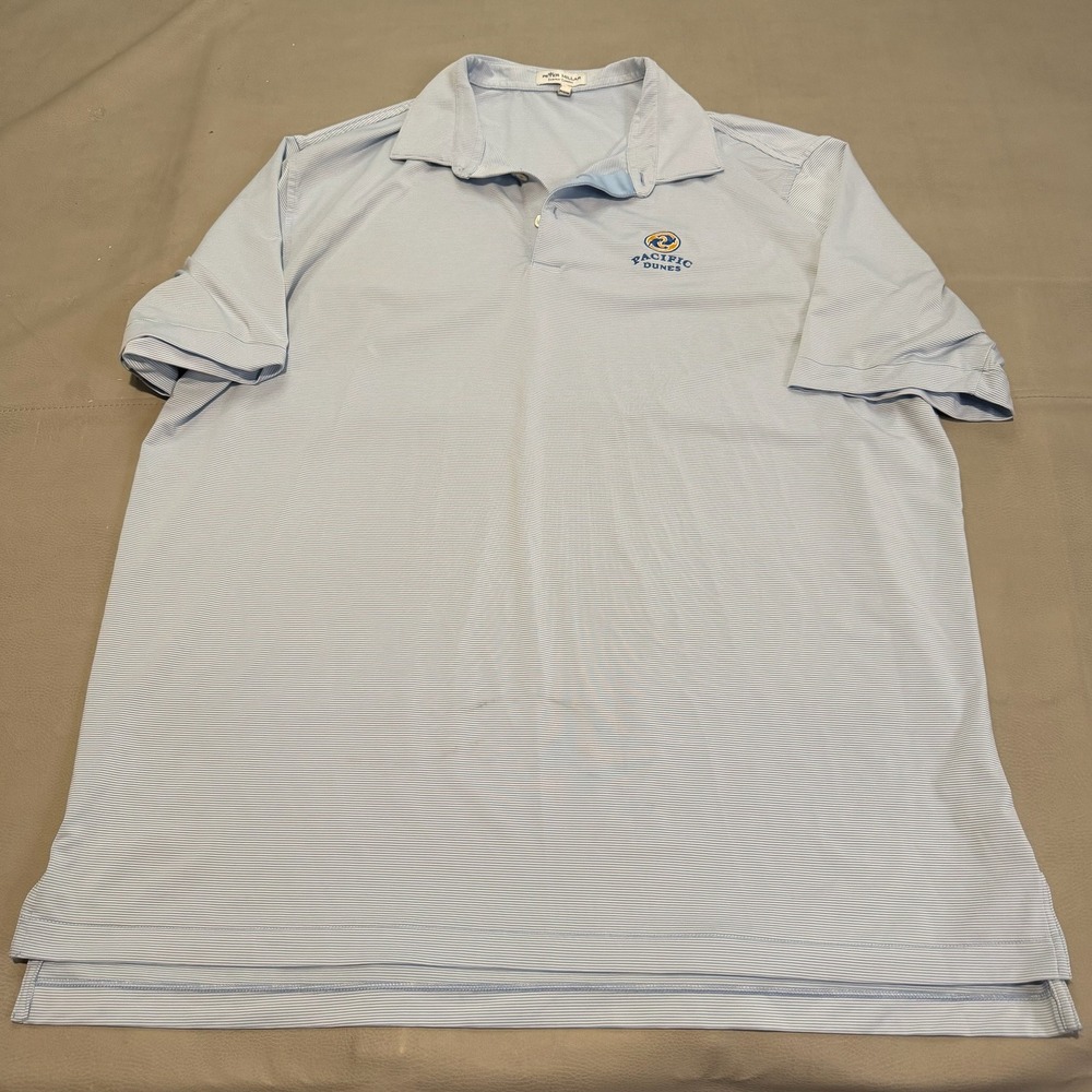 Peter Millar  Pacific Dunes Golf Summer Comfort XXL Polo Shirt Blue Stripe-6901 - Picture 2 of 8